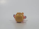 1992 Geobra Playmobil Brunette Hair Bright Orange Pants and Shirt Orange Jacket and Yellow Hard Hat Cap Construction Worker 2 3/4" Tall Toy Figure