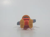 1992 Geobra Playmobil Brunette Hair Bright Orange Pants and Shirt Orange Jacket and Yellow Hard Hat Cap Construction Worker 2 3/4" Tall Toy Figure