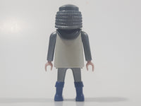 1995 Geobra Playmobil Grey Hair Grey Pants White and Grey Top Medieval Soldier 2 3/4" Tall Toy Figure