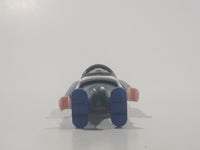 1995 Geobra Playmobil Grey Hair Grey Pants White and Grey Top Medieval Soldier 2 3/4" Tall Toy Figure