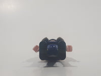 1997 Geobra Playmobil Black Hair Blue and Grey Firefighter 2 3/4" Tall Toy Figure