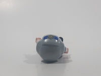 1997 Geobra Playmobil Brunette Hair Blue Uniform Grey Helmet Firefighter 2 3/4" Tall Toy Figure
