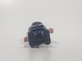 1997 Geobra Playmobil Brunette Hair Blue Uniform Grey Helmet Firefighter 2 3/4" Tall Toy Figure