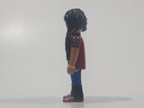 2011 Geobra Playmobil Black Braided Hair Woman with Blue Pants Dark Red Plaid Shirt 2 3/4" Tall Toy Figure