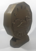 Canada Dollar Loonie Coin Shaped 9 1/2" Tall Plastic Coin Bank