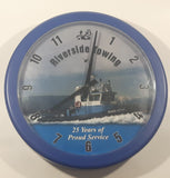 Riverside Towing 25 Years Of Proud Service River Star Tug Boat 14" Blue Plastic Wall Clock