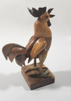 Rooster Chicken 6 1/2" Tall Wood Sculpture Ornament