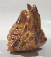 Laying Chicken Hen 5" Brown Drip Glaze Ceramic Ornament