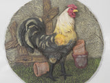 Rooster Chicken 3D 10 1/2" Heavy Resin Stepping Stone Wall Plaque