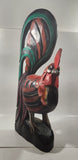 Rooster Chicken Hand Painted Large 20 1/2" Tall Carved Wood Sculpture