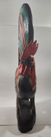 Rooster Chicken Hand Painted Large 20 1/2" Tall Carved Wood Sculpture