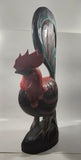 Rooster Chicken Hand Painted Large 20 1/2" Tall Carved Wood Sculpture