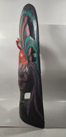 Rooster Chicken Hand Painted Large 20 1/2" Tall Carved Wood Sculpture