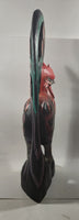 Rooster Chicken Hand Painted Large 20 1/2" Tall Carved Wood Sculpture