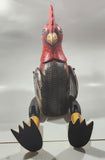 Rooster Chicken Hand Painted Large 21" Tall Carved Wood Sculpture Shelf Sitter with Moving Leg Joints