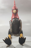 Rooster Chicken Hand Painted Large 21" Tall Carved Wood Sculpture Shelf Sitter with Moving Leg Joints