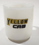 Rare Vintage Glasbake Yellow Cab 3 1/2" Tall White Milk Glass Coffee Mug Cup