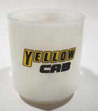 Rare Vintage Glasbake Yellow Cab 3 1/2" Tall White Milk Glass Coffee Mug Cup