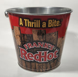 Rare 2007 Reckitt Benckiser Frank's Red Hot A Thrill a Bite 7" Tall Metal Pail Bucket