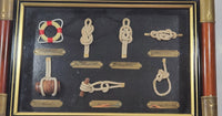 Ship Nautical Knots Wood Cased Shadow Box 10 1/4" x 14 1/4"
