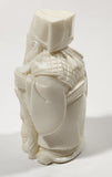 Chinese Sage Man with Baby Deer Fawn 2 3/4" Tall Faux Ivory Molded Resin Figurine