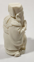 Chinese Sage Man with Baby Deer Fawn 2 3/4" Tall Faux Ivory Molded Resin Figurine