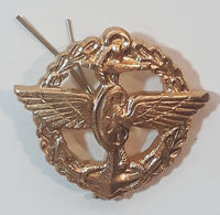 Soviet Russian Railway Troops Gold Tone Metal Collar Shoulder Military Badge Insignia