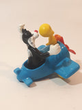 1989 McDonald's Warner Bros. Looney Tunes Tweety Bird and Sylvester The Cat Airplane Blue Plastic Toy