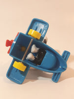 1989 McDonald's Warner Bros. Looney Tunes Tweety Bird and Sylvester The Cat Airplane Blue Plastic Toy