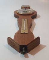 Vintage Baromaster Banjo Style 19 1/4" Wooden Weather Station Humidity, Thermometer, and Barometer