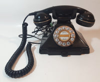 1993 InterTan Model No. T-944 Black Push Button Rotary Style Black Telephone