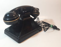 1993 InterTan Model No. T-944 Black Push Button Rotary Style Black Telephone