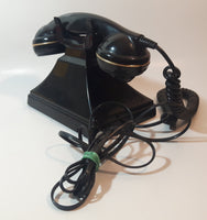 1993 InterTan Model No. T-944 Black Push Button Rotary Style Black Telephone