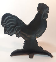 Antique Metalware Colorfully Beautifully Painted 10 1/2" Tall Cast Iron Chicken Rooster Door Stop