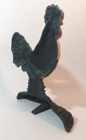 Antique Metalware Colorfully Beautifully Painted 10 1/2" Tall Cast Iron Chicken Rooster Door Stop