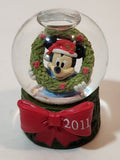 2011 JC Penny Disney Mickey Mouse Christmas Miniature 2 1/2" Tall Resin Snow Globe