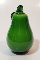 Vintage Art Glass Fruit Green Pear 4 1/2" Tall Ornament