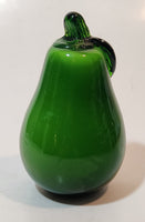 Vintage Art Glass Fruit Green Pear 4 1/2" Tall Ornament