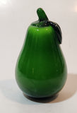 Vintage Art Glass Fruit Green Pear 4 1/2" Tall Ornament