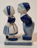 Vintage Delft Blue Holland Hand Painted Kissing Couple Boy and Girl 3 3/4" Tall Figurine