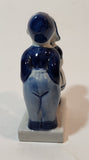 Vintage Delft Blue Holland Hand Painted Kissing Couple Boy and Girl 3 3/4" Tall Figurine