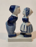 Vintage Delft Blue Holland Hand Painted Kissing Couple Boy and Girl 3 3/4" Tall Figurine