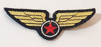 Gold Wings with Red Star Fabric Patch Military Badge