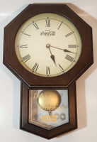 Rare 1986 Coca Cola 100 Years Centennial Celebration 10" x 15 3/4" Wood Cased Wall Clock