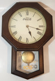 Rare 1986 Coca Cola 100 Years Centennial Celebration 10" x 15 3/4" Wood Cased Wall Clock