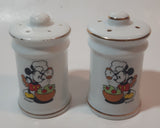 Vintage Walt Disney Productions Mickey Mouse Cooking Themed Fine China Salt and Pepper Shaker Set