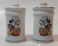 Vintage Walt Disney Productions Mickey Mouse Cooking Themed Fine China Salt and Pepper Shaker Set