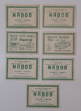 Vintage Nabob Full Value Premium Certificate Coupon Green Lot of 7