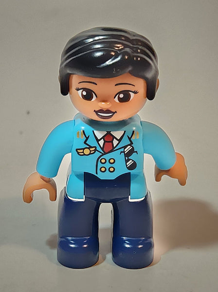 Lego Duplo Female Pilot 2 3/4" Tall Toy Figure