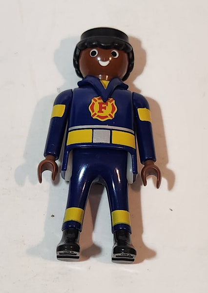 1997 Geobra Playmobil Fireman Firefighter 2 7/8" Tall Toy Figure